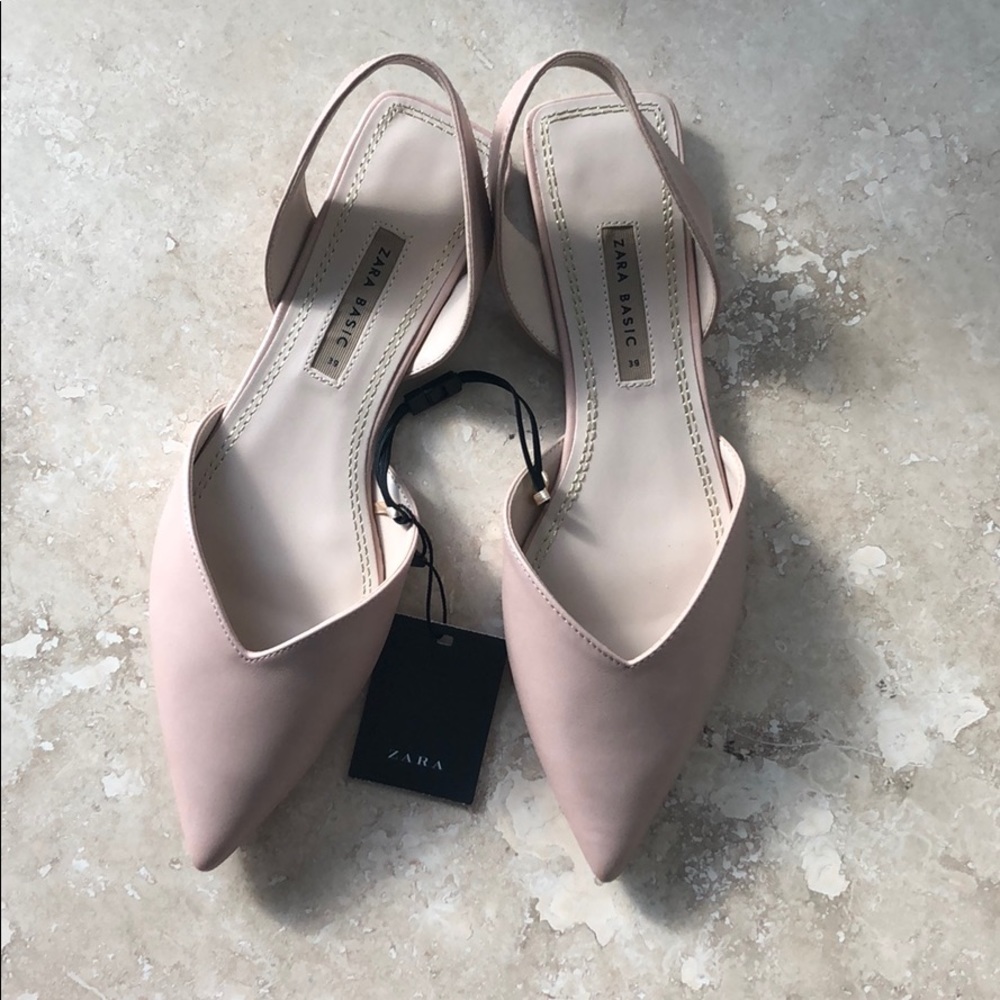 Zara nude slingback flats